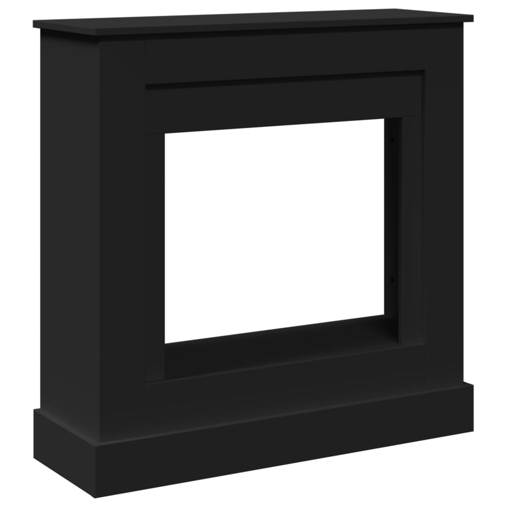 fekete szerelt fa kandallóburkolat 90 x 30 x 90 cm