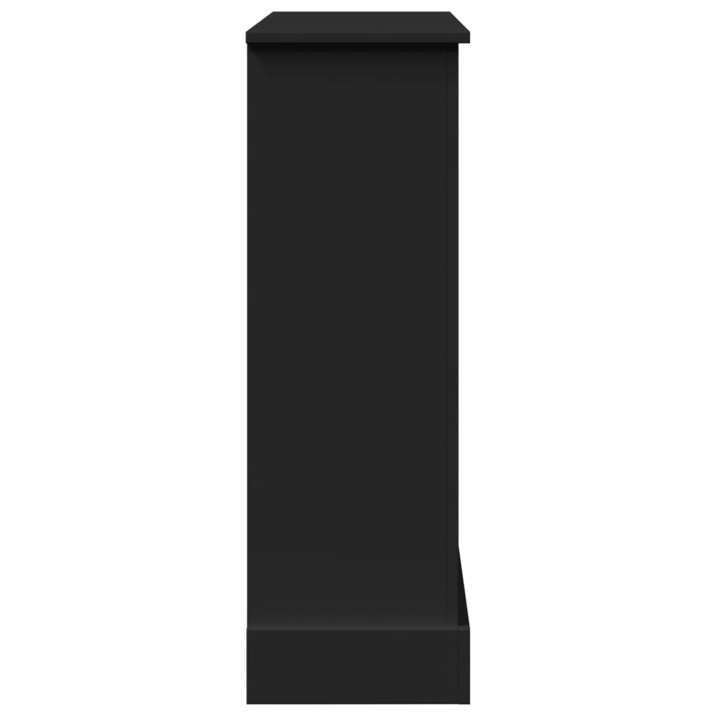 fekete szerelt fa kandallóburkolat 90 x 30 x 90 cm