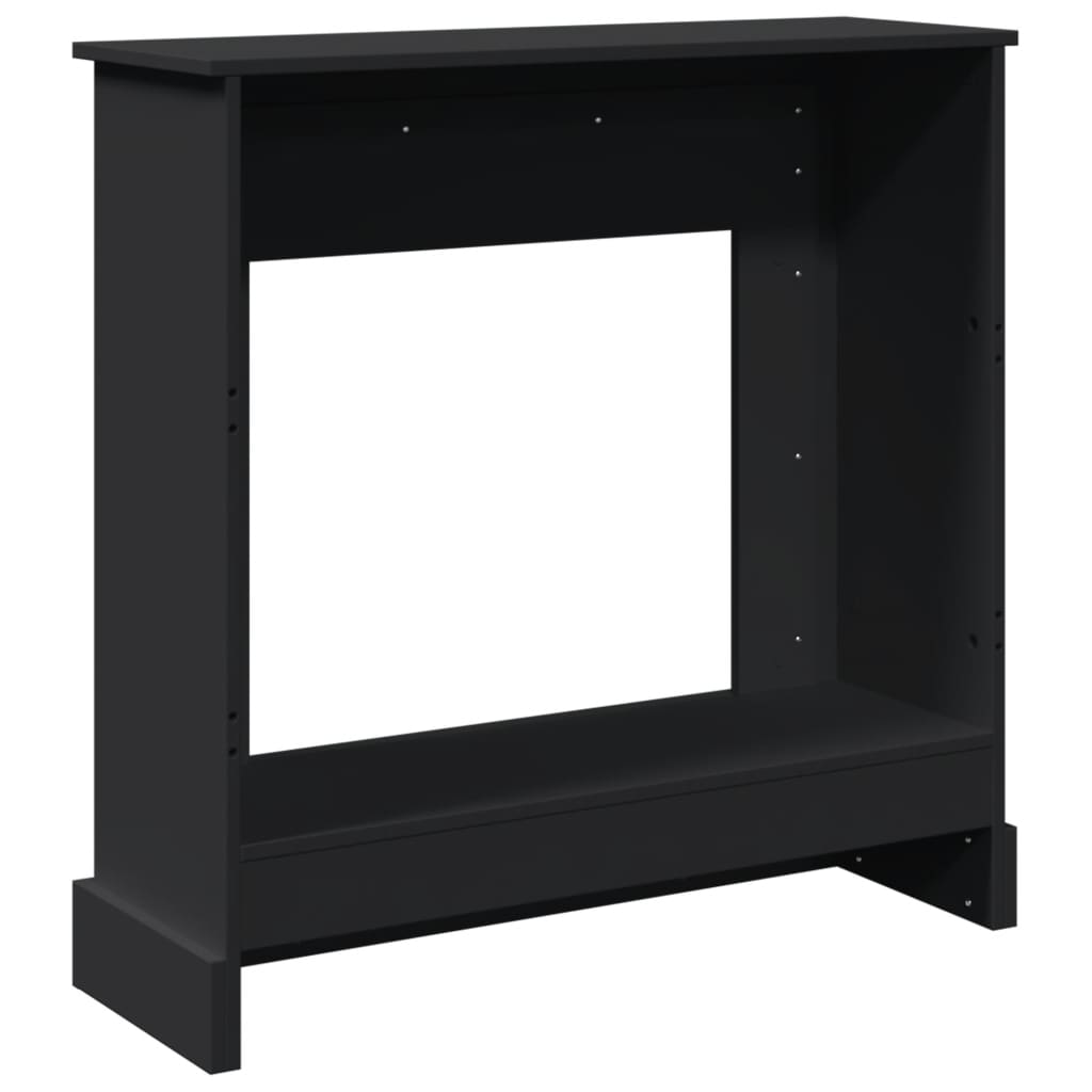 fekete szerelt fa kandallóburkolat 90 x 30 x 90 cm