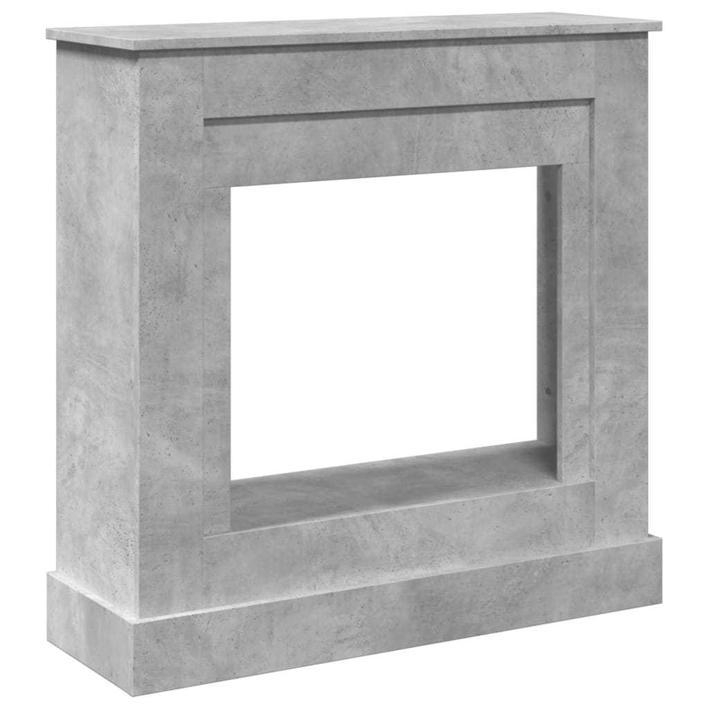 betonszürke szerelt fa kandallóburkolat 90 x 30 x 90 cm