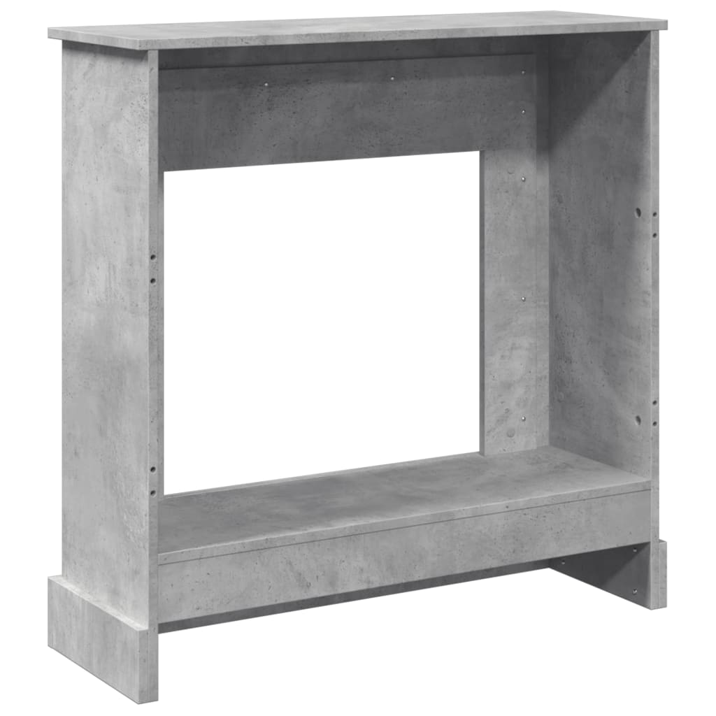 betonszürke szerelt fa kandallóburkolat 90 x 30 x 90 cm