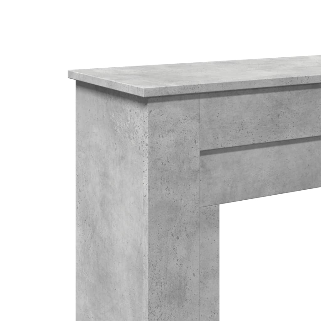 betonszürke szerelt fa kandallóburkolat 90 x 30 x 90 cm