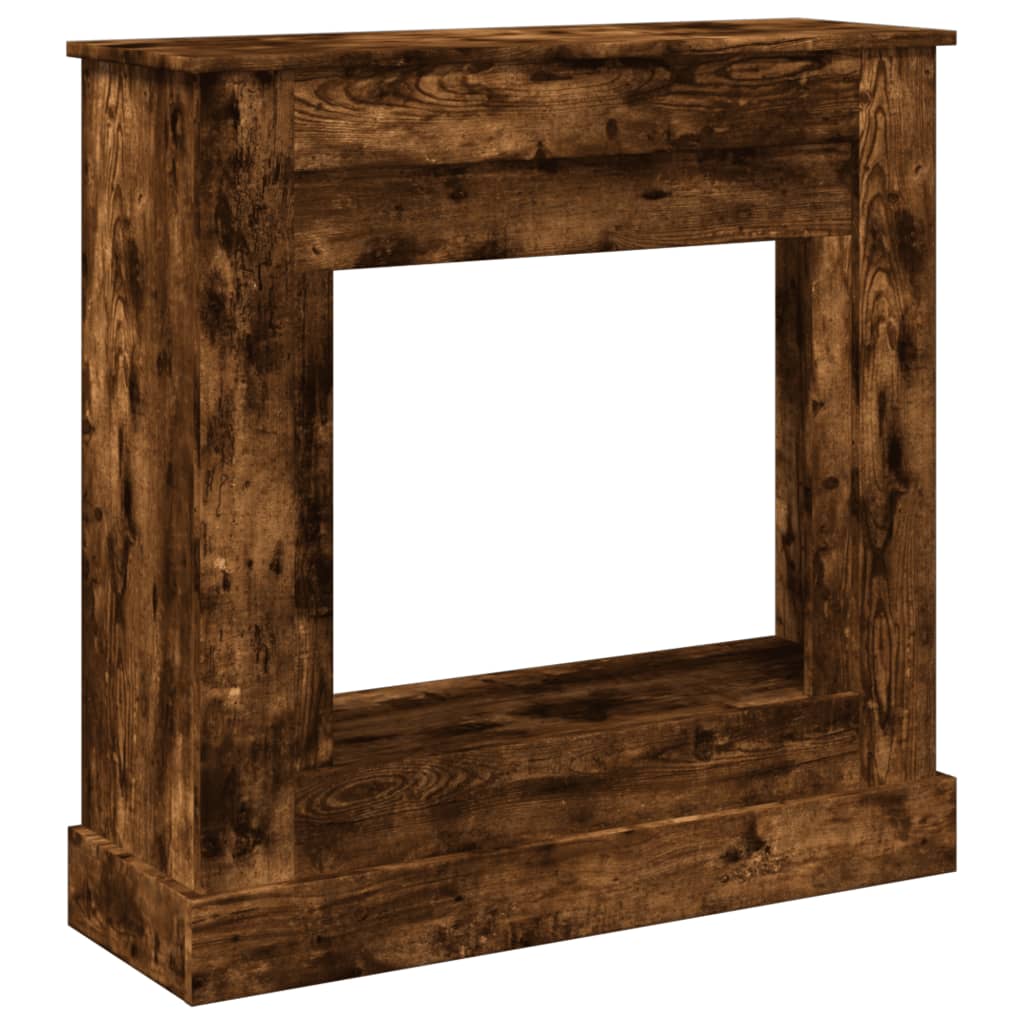 füstös tölgy színű szerelt fa kandallóburkolat 90 x 30 x 90 cm