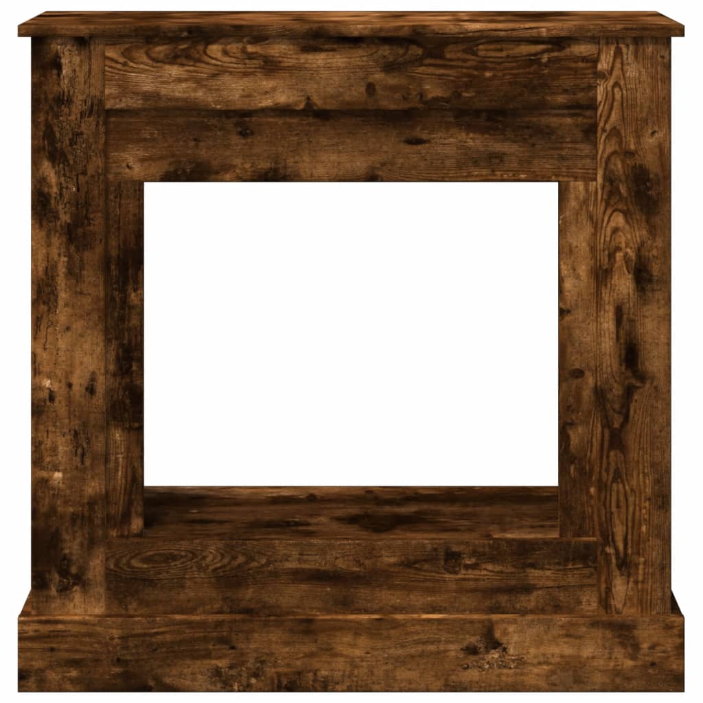 füstös tölgy színű szerelt fa kandallóburkolat 90 x 30 x 90 cm
