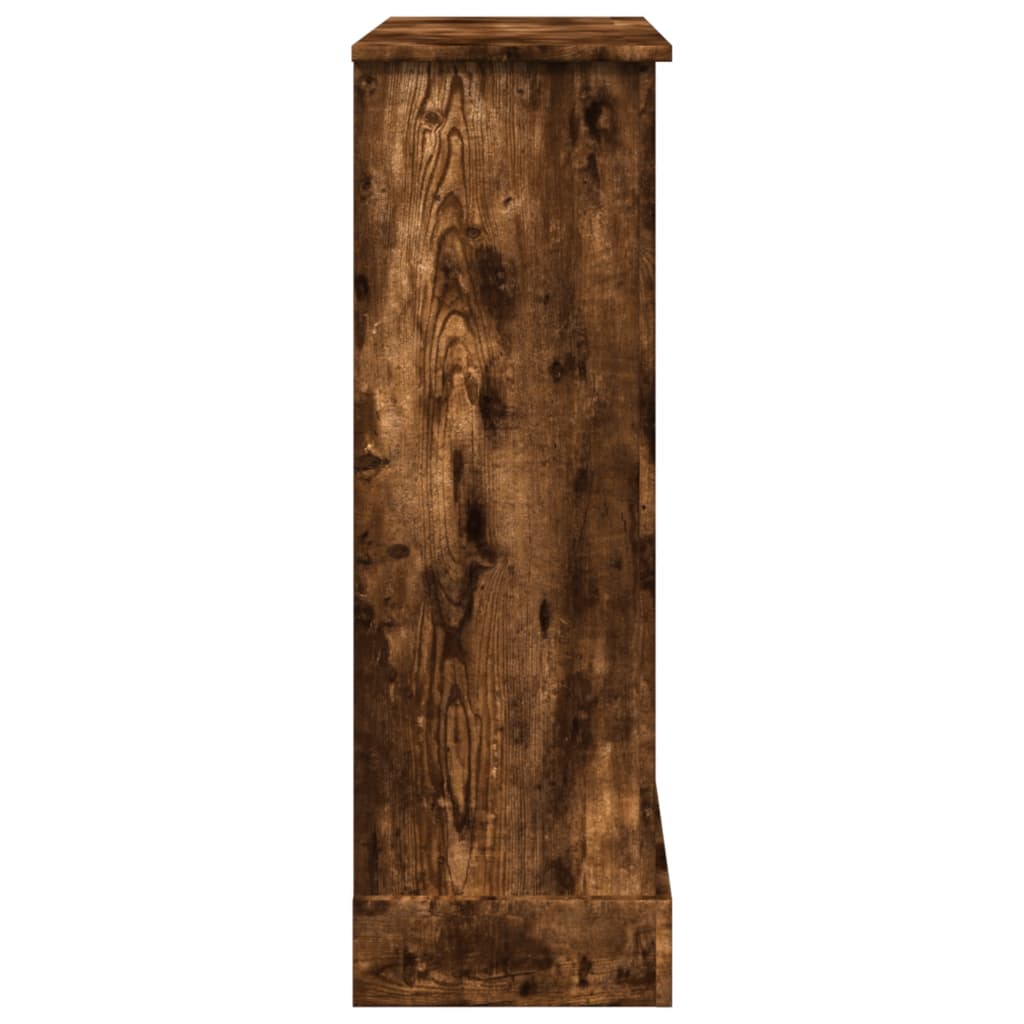 füstös tölgy színű szerelt fa kandallóburkolat 90 x 30 x 90 cm