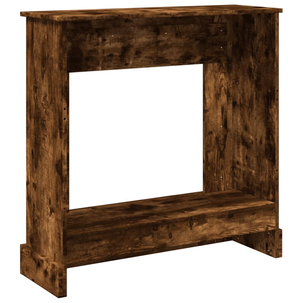 füstös tölgy színű szerelt fa kandallóburkolat 90 x 30 x 90 cm
