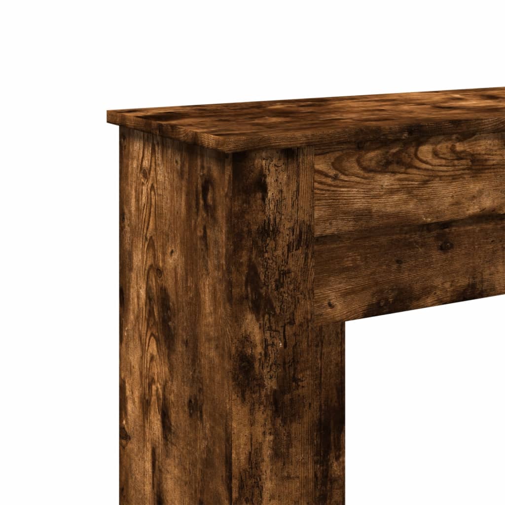 füstös tölgy színű szerelt fa kandallóburkolat 90 x 30 x 90 cm