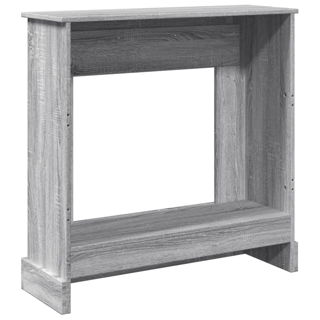 szürke sonoma színű szerelt fa kandallóburkolat 90 x 30 x 90 cm