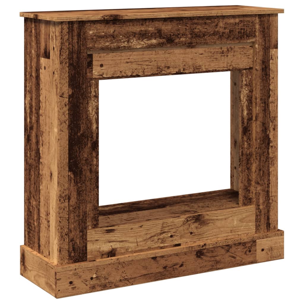 antik fa színű szerelt fa kandallóburkolat 90 x 30 x 90 cm
