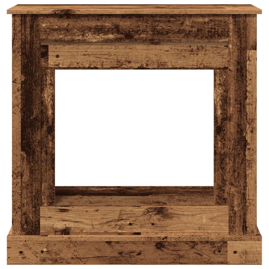 antik fa színű szerelt fa kandallóburkolat 90 x 30 x 90 cm