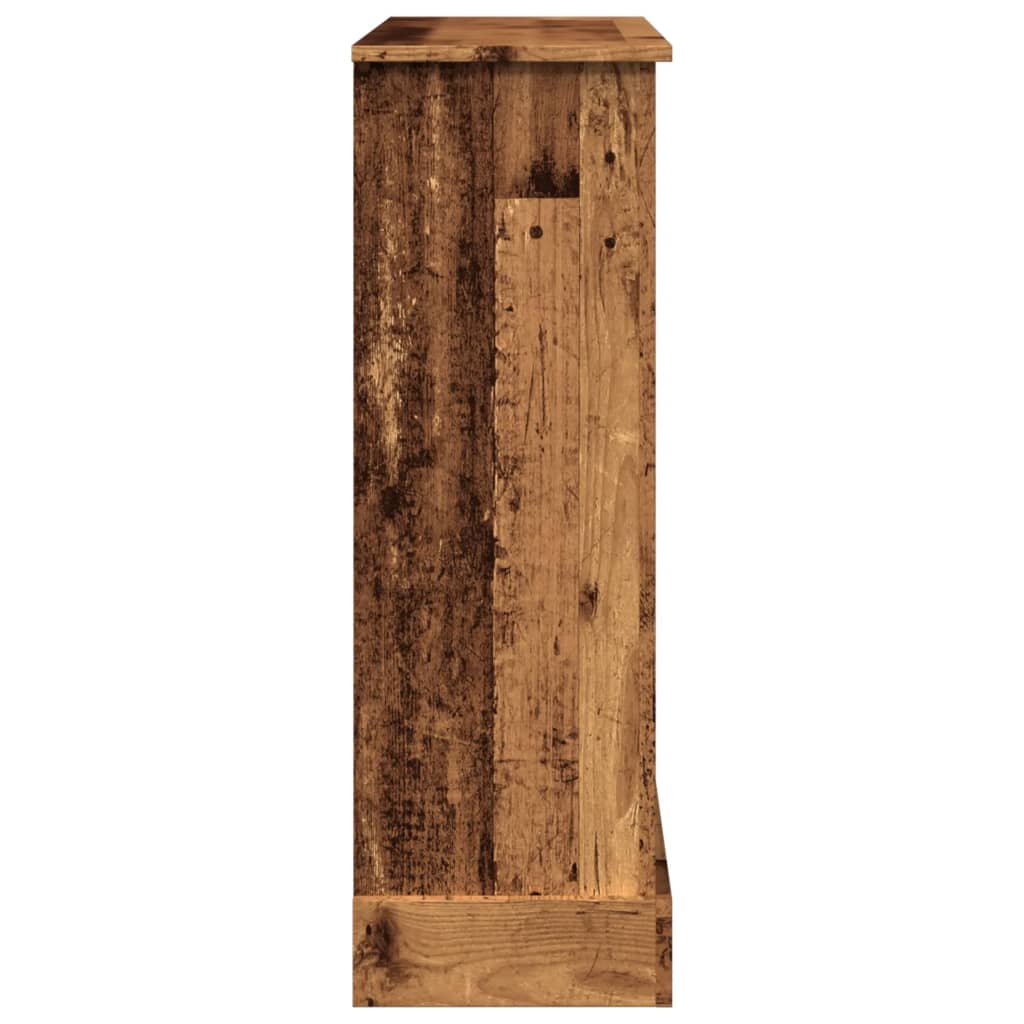 antik fa színű szerelt fa kandallóburkolat 90 x 30 x 90 cm