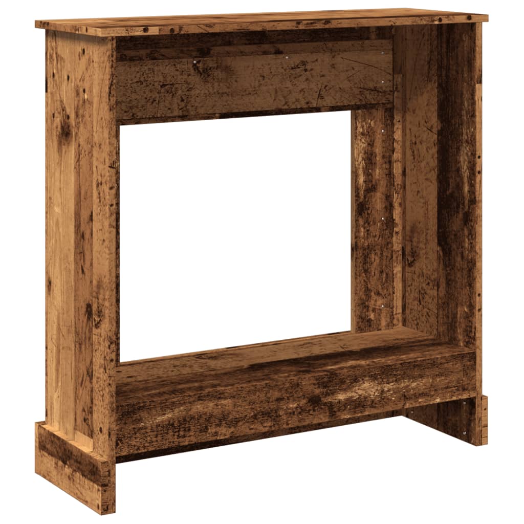 antik fa színű szerelt fa kandallóburkolat 90 x 30 x 90 cm