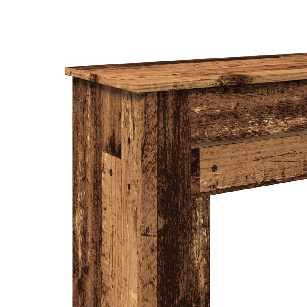 antik fa színű szerelt fa kandallóburkolat 90 x 30 x 90 cm