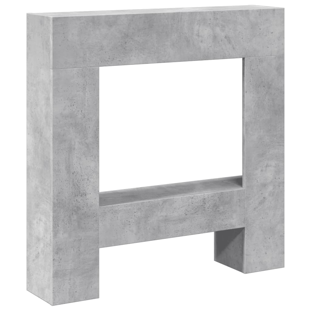 betonszürke szerelt fa kandallóburkolat 81 x 18 x 82 cm