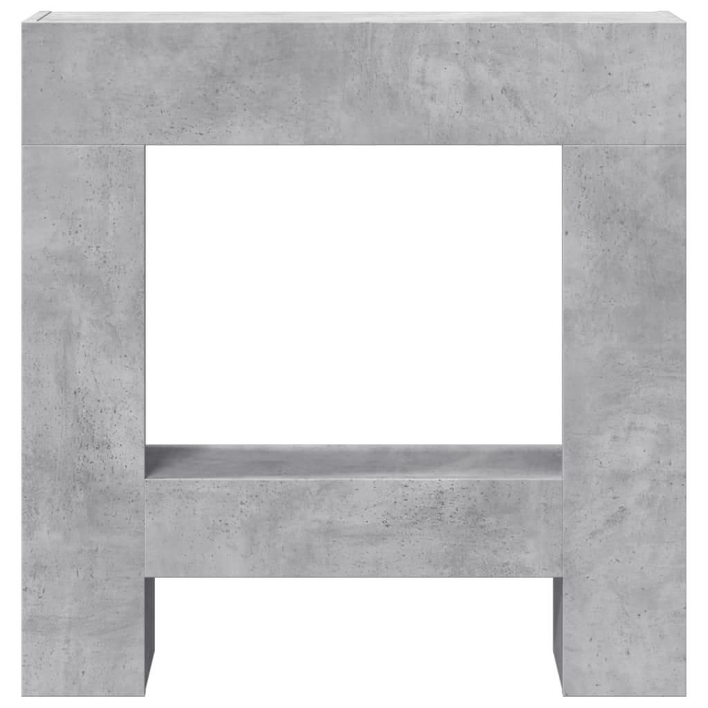 betonszürke szerelt fa kandallóburkolat 81 x 18 x 82 cm