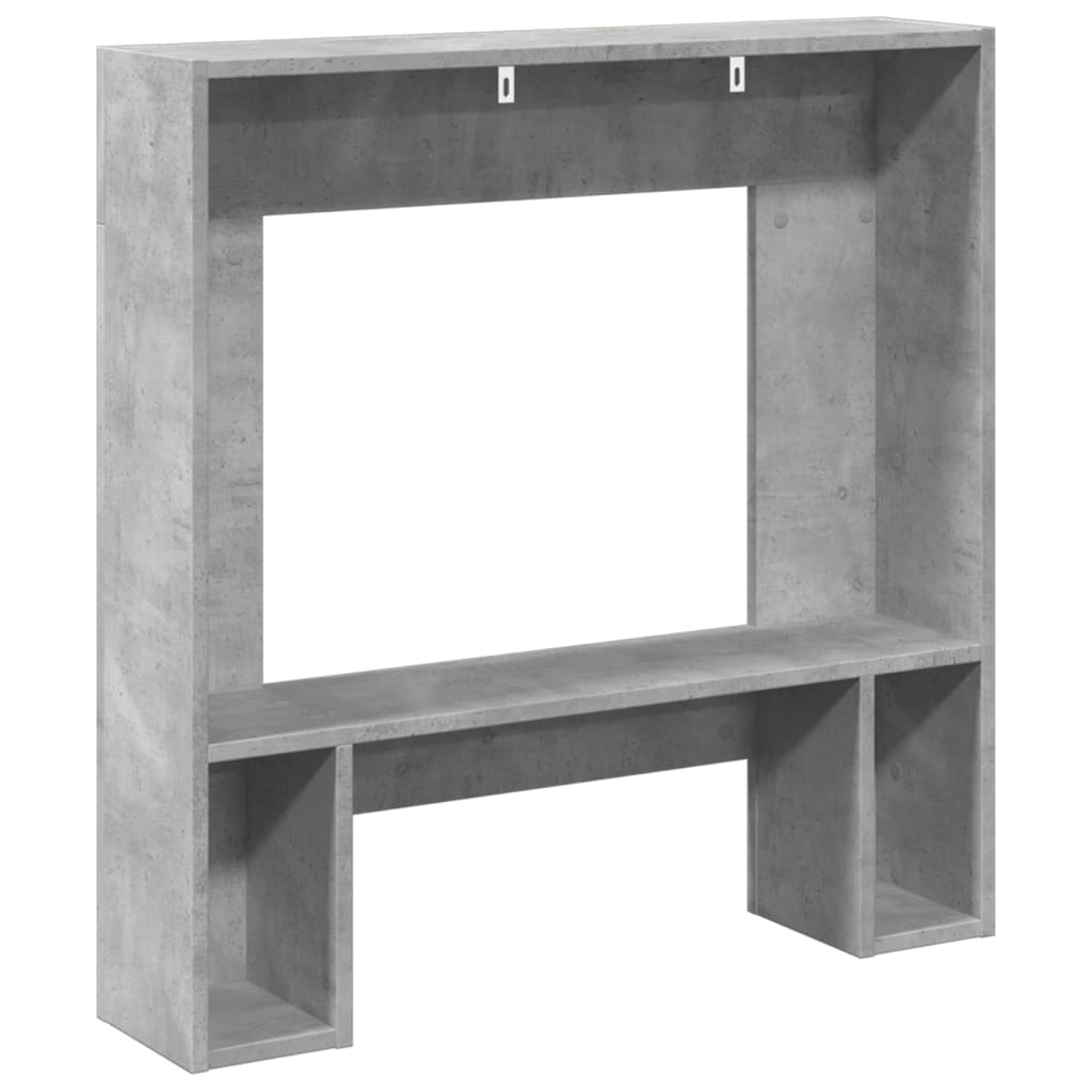 betonszürke szerelt fa kandallóburkolat 81 x 18 x 82 cm