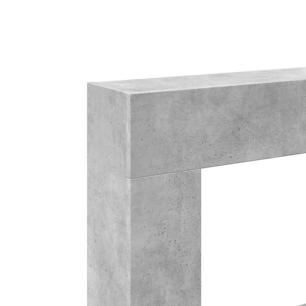 betonszürke szerelt fa kandallóburkolat 81 x 18 x 82 cm
