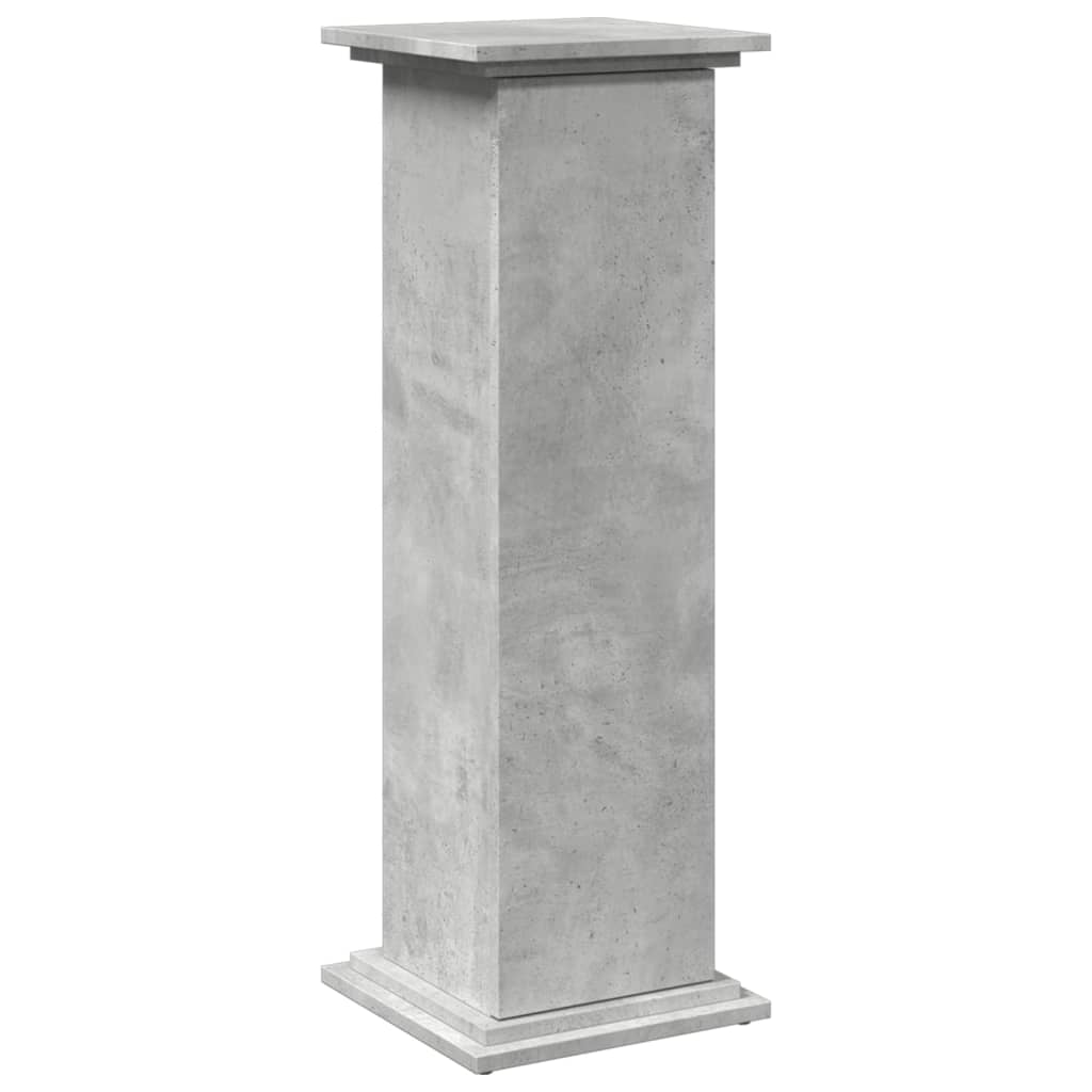 betonszürke szerelt fa bemutatóállvány tárolóval 31x30x90 cm