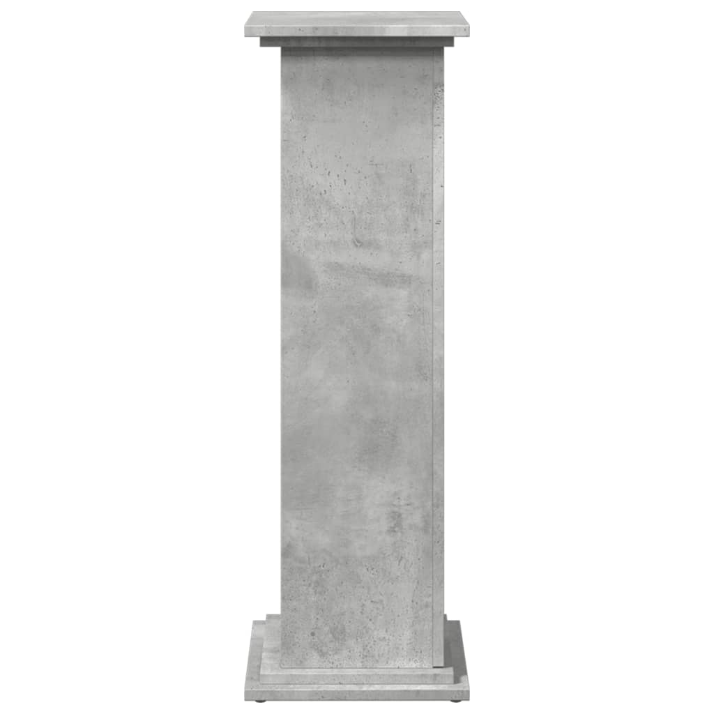 betonszürke szerelt fa bemutatóállvány tárolóval 31x30x90 cm