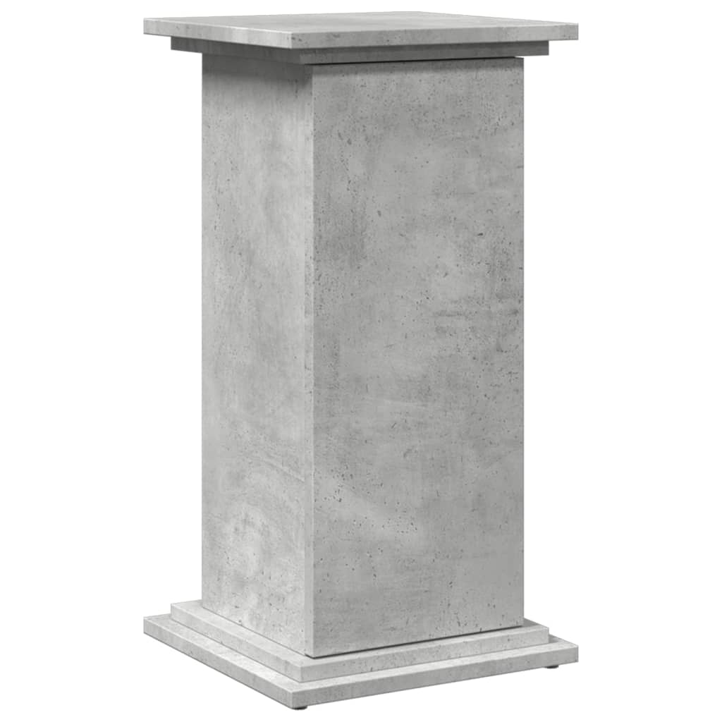 betonszürke szerelt fa bemutatóállvány tárolóval 31x30x60 cm