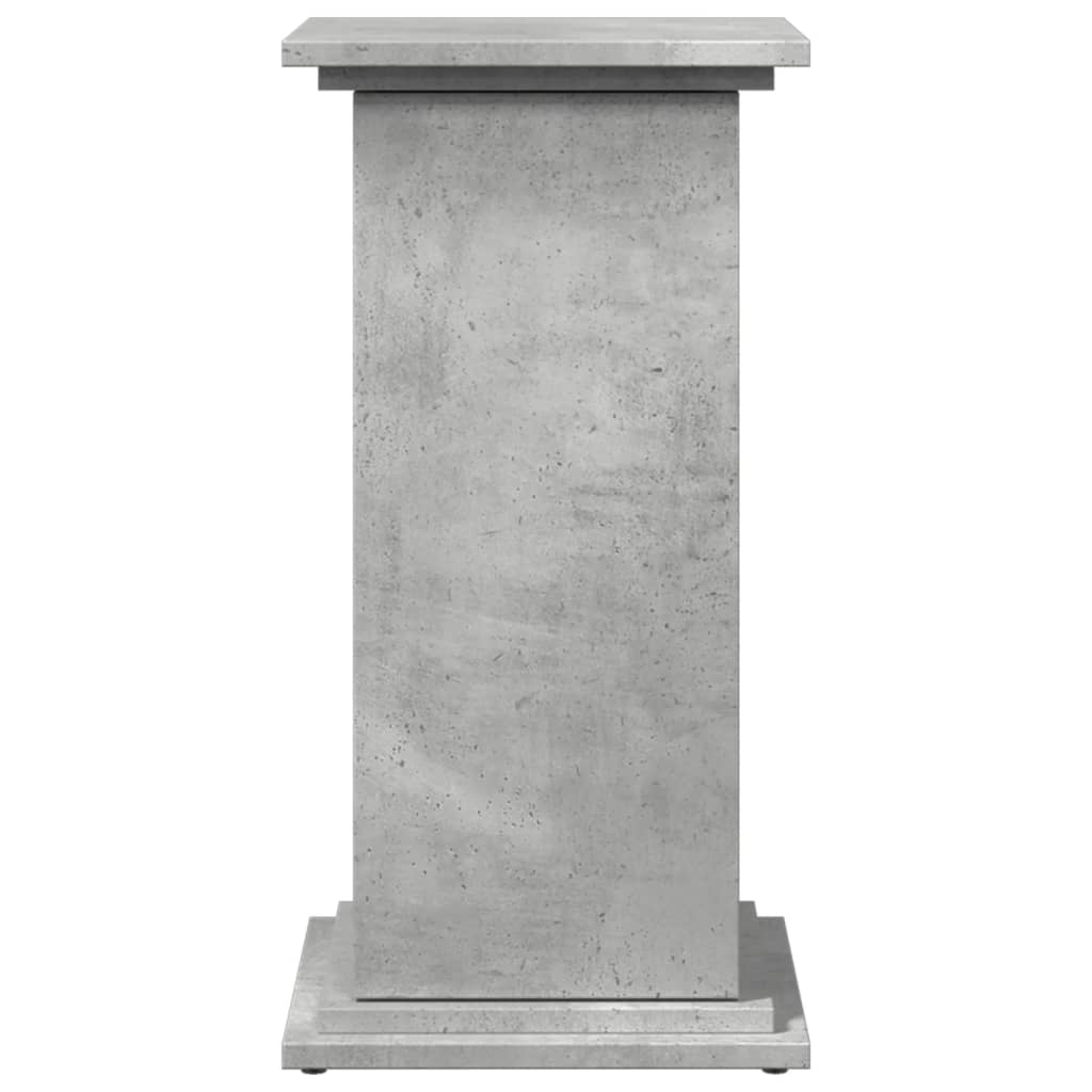 betonszürke szerelt fa bemutatóállvány tárolóval 31x30x60 cm
