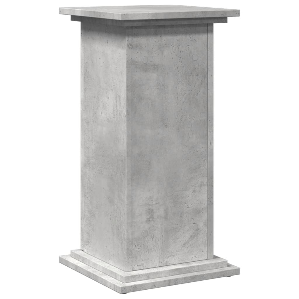 betonszürke szerelt fa bemutatóállvány tárolóval 31x30x60 cm
