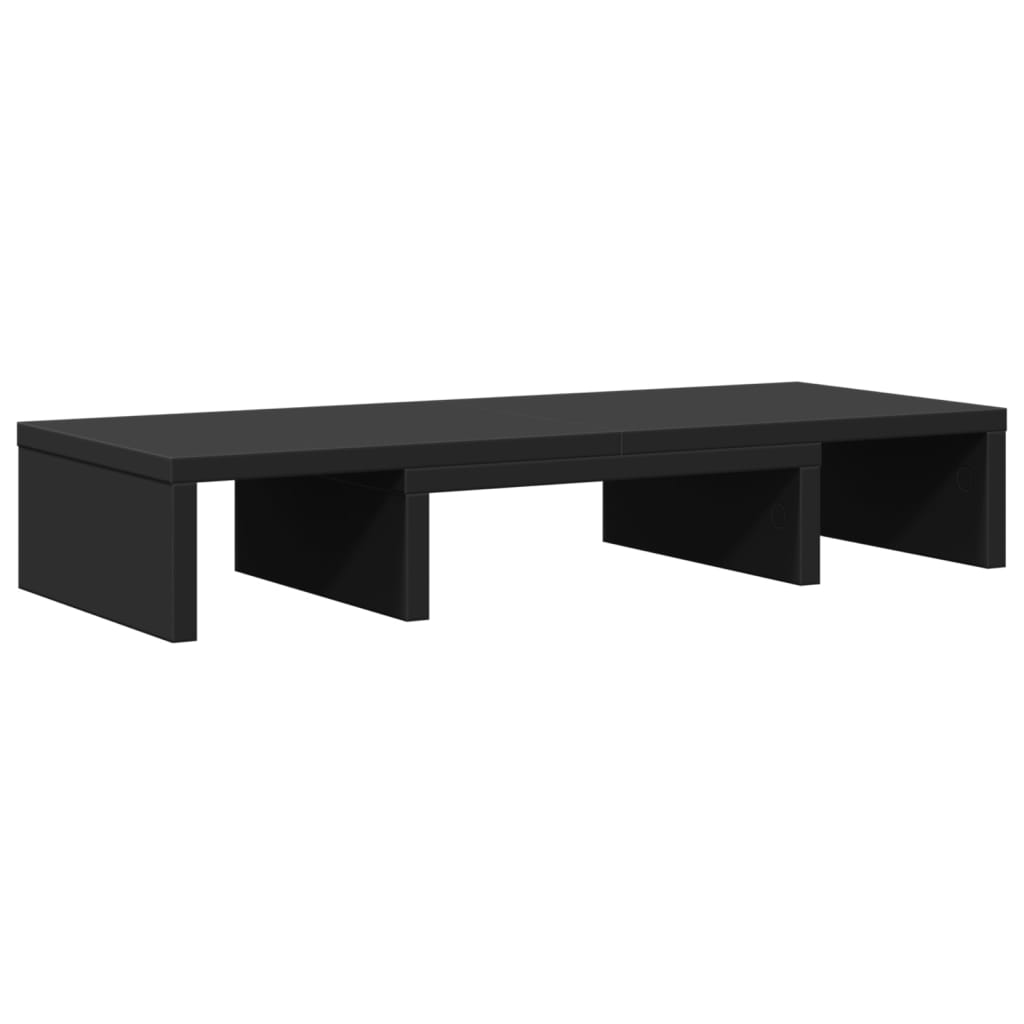 fekete szerelt fa állítható monitorállvány 60 x 24 x 10,5 cm