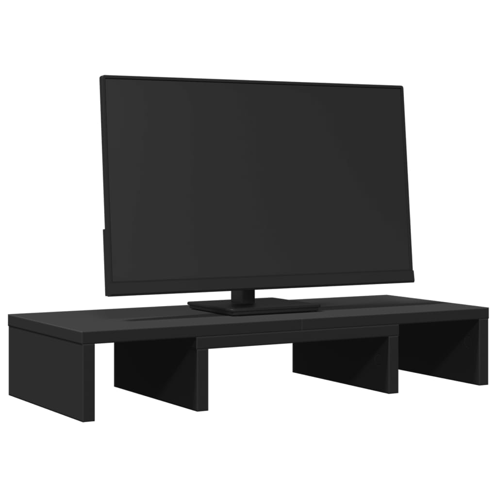 fekete szerelt fa állítható monitorállvány 60 x 24 x 10,5 cm