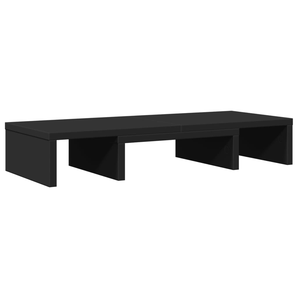 fekete szerelt fa állítható monitorállvány 60 x 24 x 10,5 cm