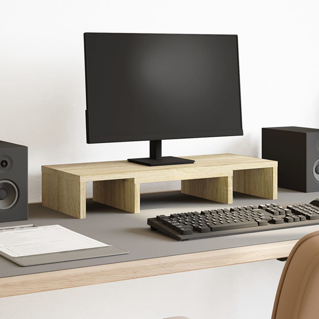 sonoma tölgy szerelt fa állítható monitorállvány 60x24x10,5 cm