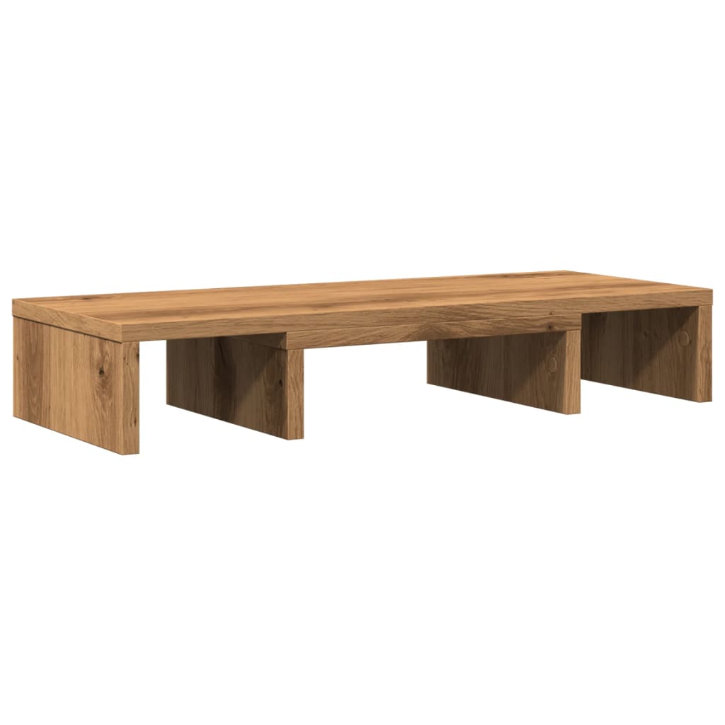 kézműves tölgy szerelt fa állítható monitorállvány 60x24x10,5cm