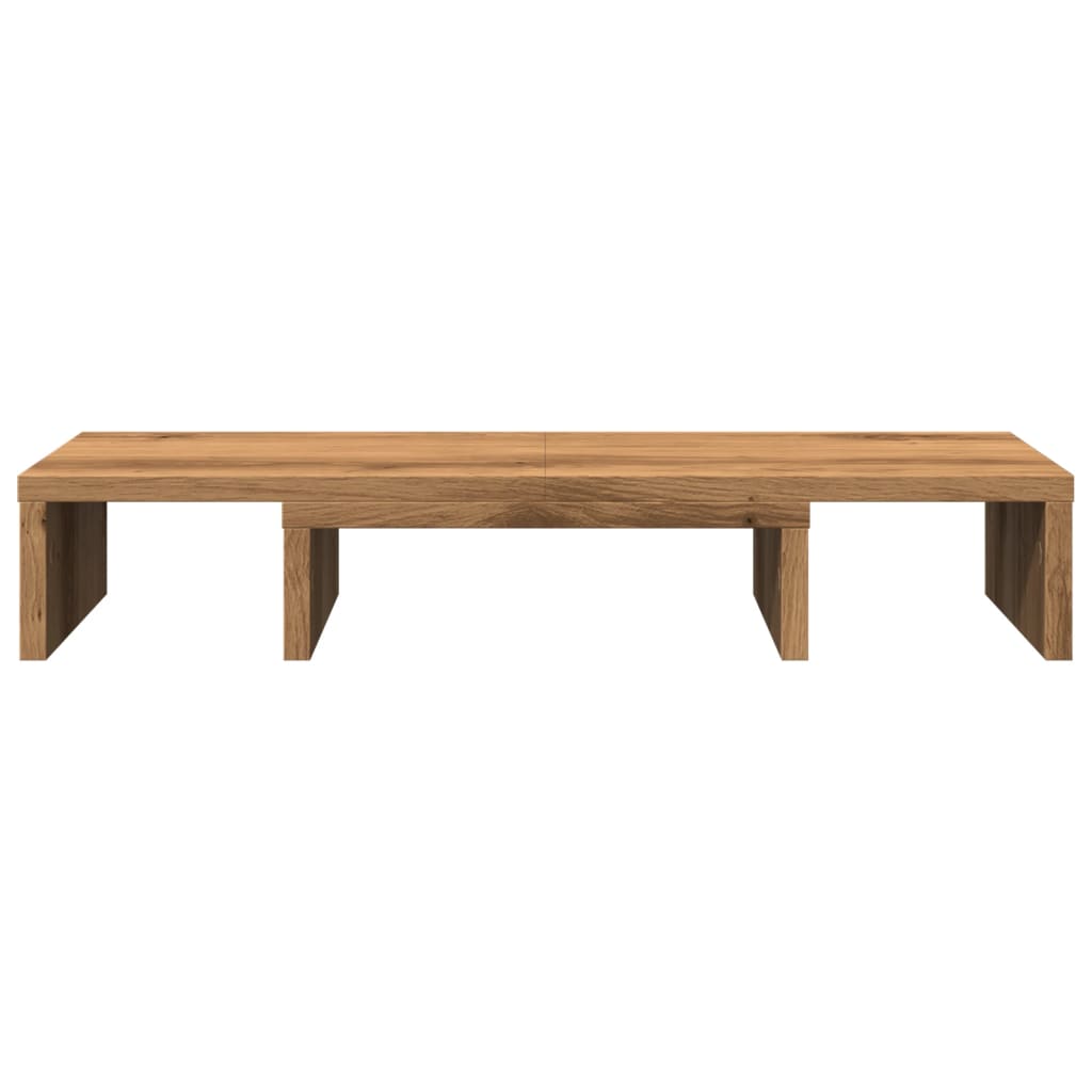kézműves tölgy szerelt fa állítható monitorállvány 60x24x10,5cm