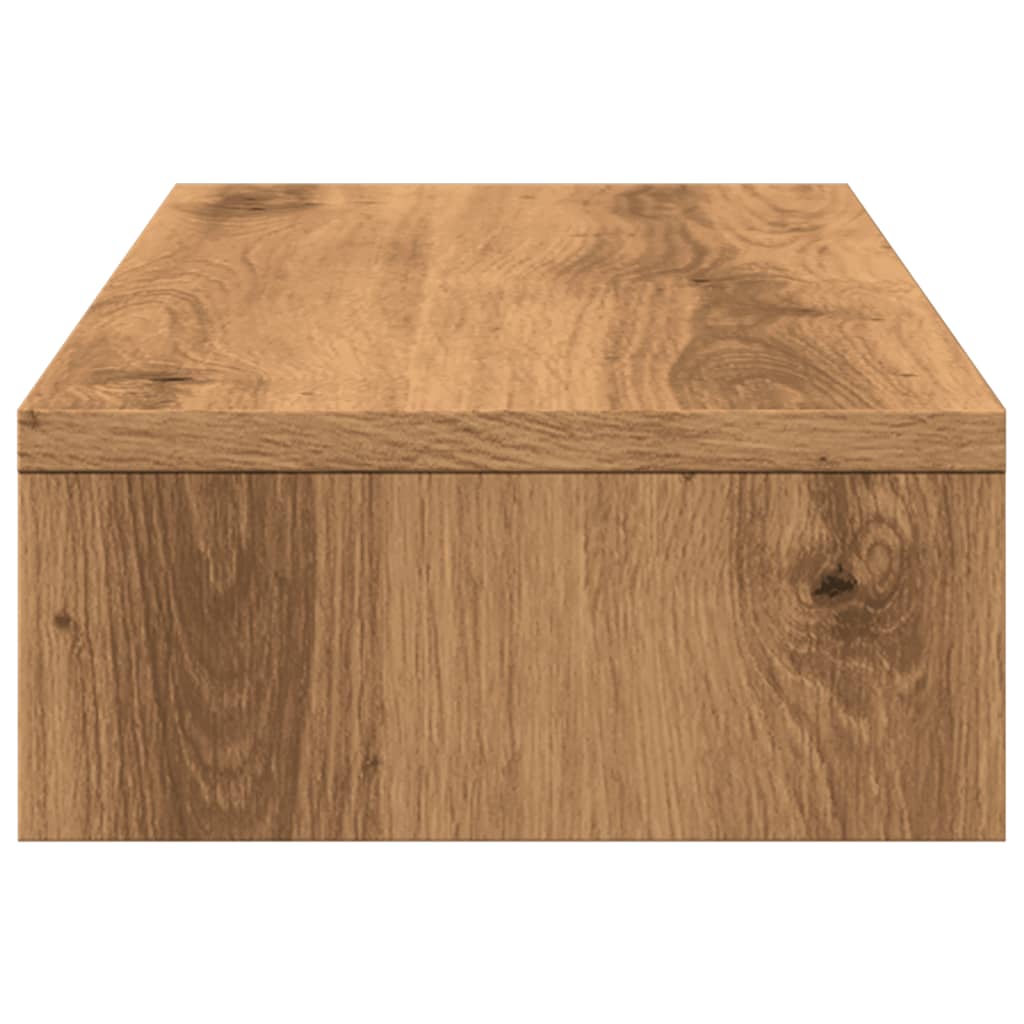 kézműves tölgy szerelt fa állítható monitorállvány 60x24x10,5cm