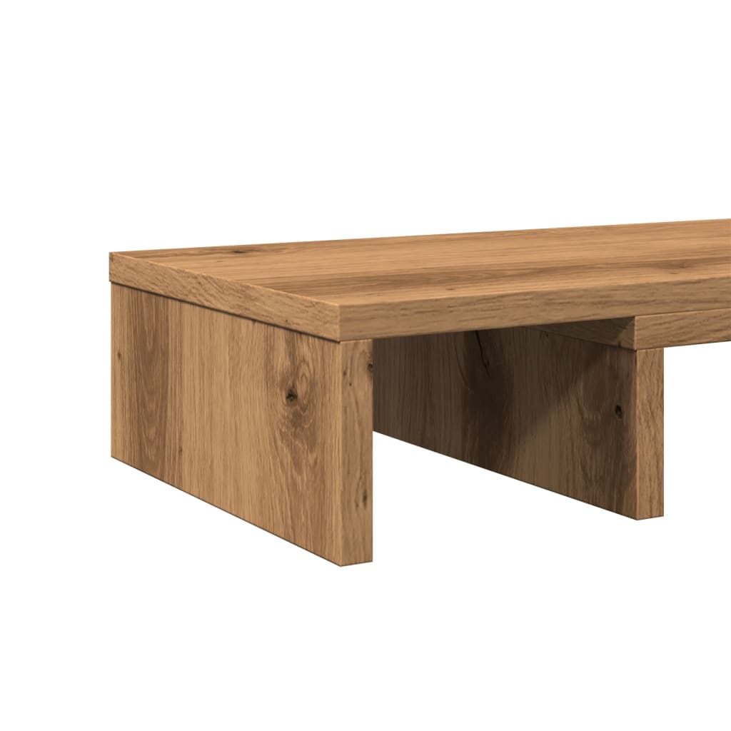 kézműves tölgy szerelt fa állítható monitorállvány 60x24x10,5cm