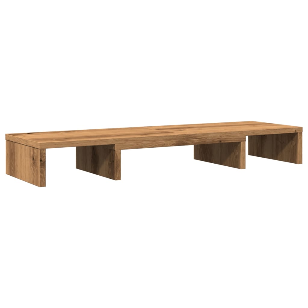 kézműves tölgy szerelt fa állítható monitorállvány 80x24x10,5cm