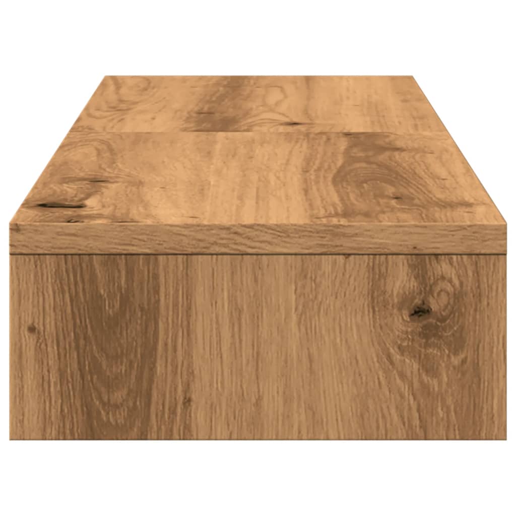 kézműves tölgy szerelt fa állítható monitorállvány 80x24x10,5cm