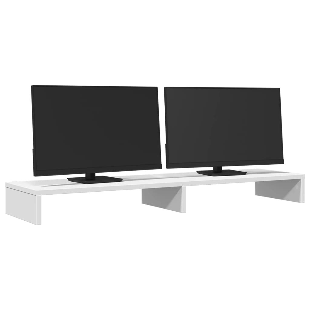 fehér szerelt fa monitorállvány 100 x 27 x 10 cm