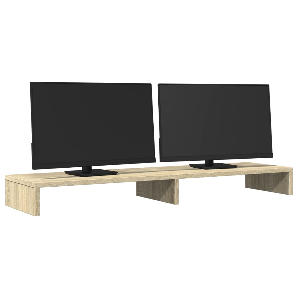sonoma tölgy színű szerelt fa monitorállvány 100 x 27 x 10 cm