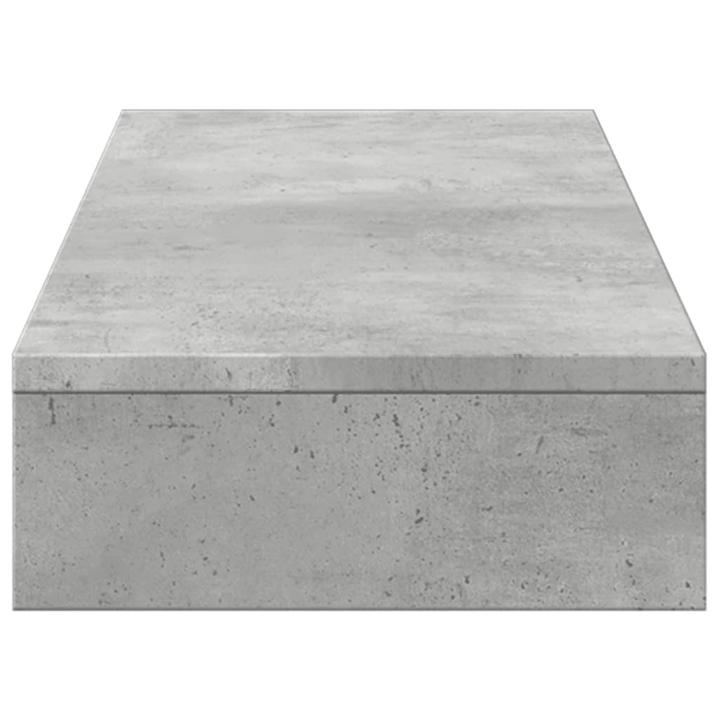 betonszürke szerelt fa monitorállvány 100 x 27 x 10 cm