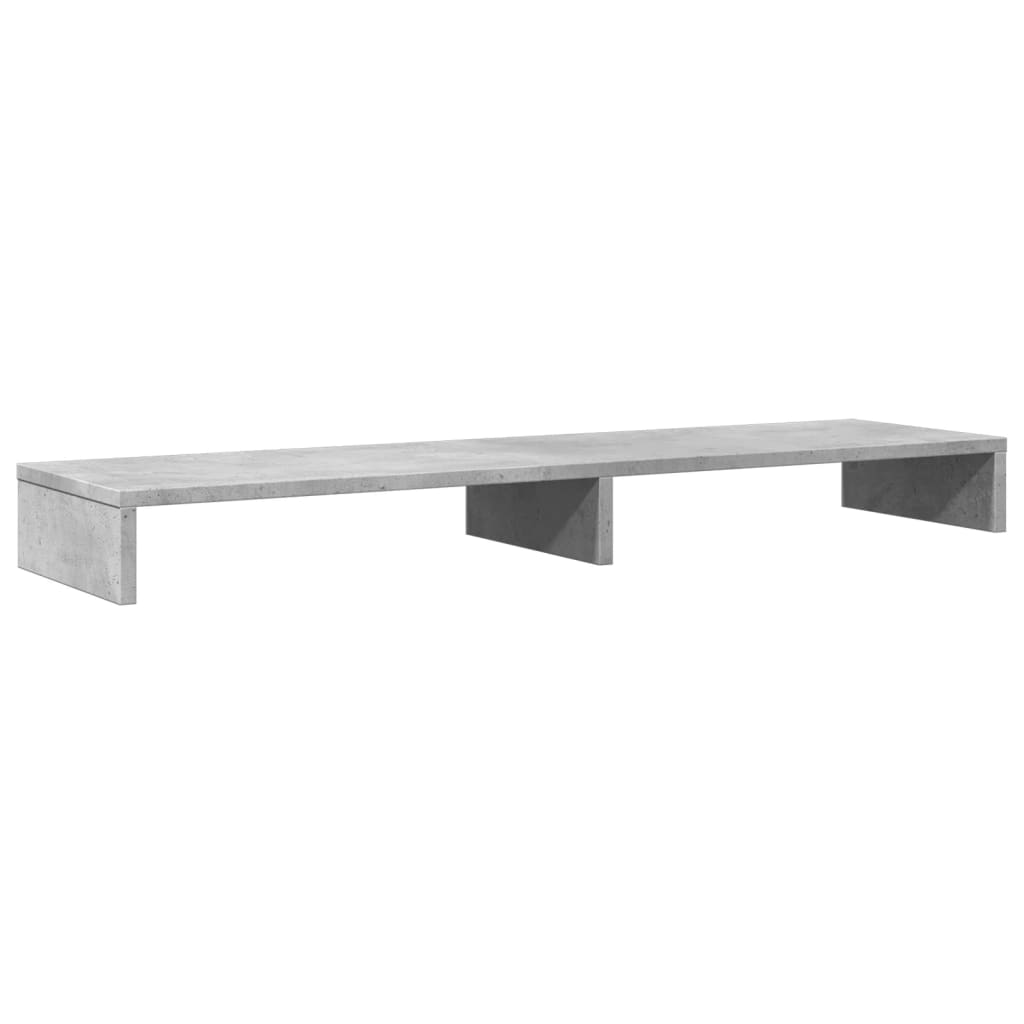 betonszürke szerelt fa monitorállvány 100 x 27 x 10 cm