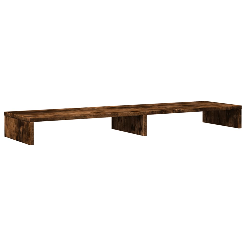 füstös tölgy színű szerelt fa monitorállvány 100 x 27 x 10 cm