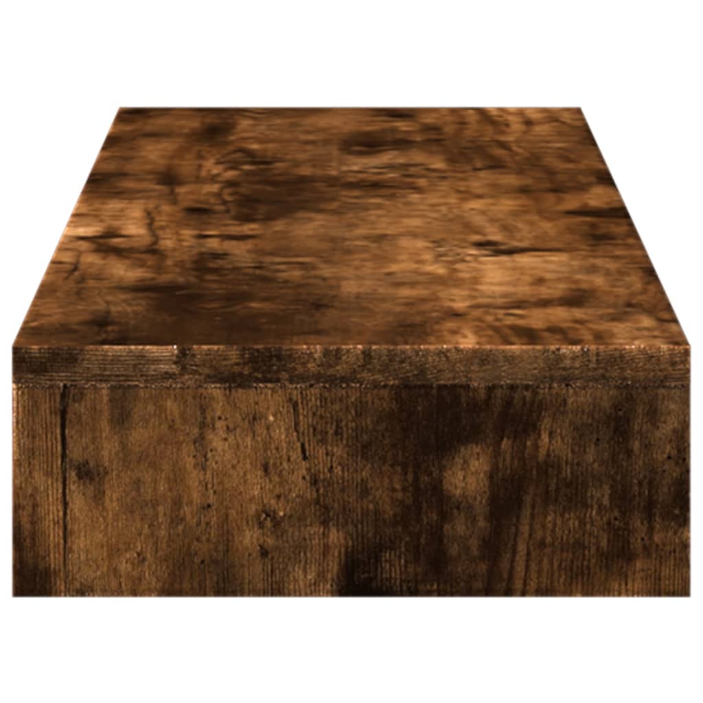 füstös tölgy színű szerelt fa monitorállvány 100 x 27 x 10 cm