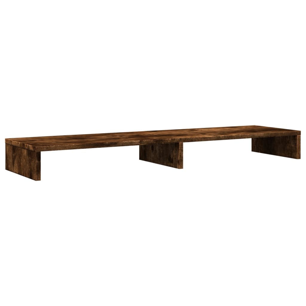 füstös tölgy színű szerelt fa monitorállvány 100 x 27 x 10 cm