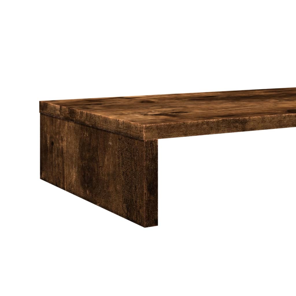 füstös tölgy színű szerelt fa monitorállvány 100 x 27 x 10 cm
