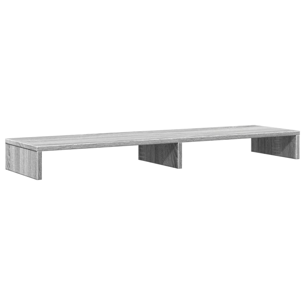 szürke sonoma színű szerelt fa monitorállvány 100 x 27 x 10 cm