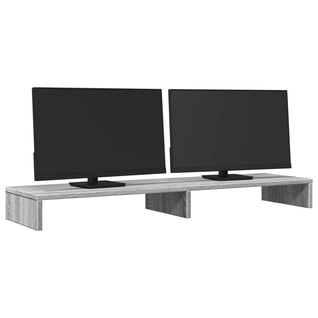 szürke sonoma színű szerelt fa monitorállvány 100 x 27 x 10 cm