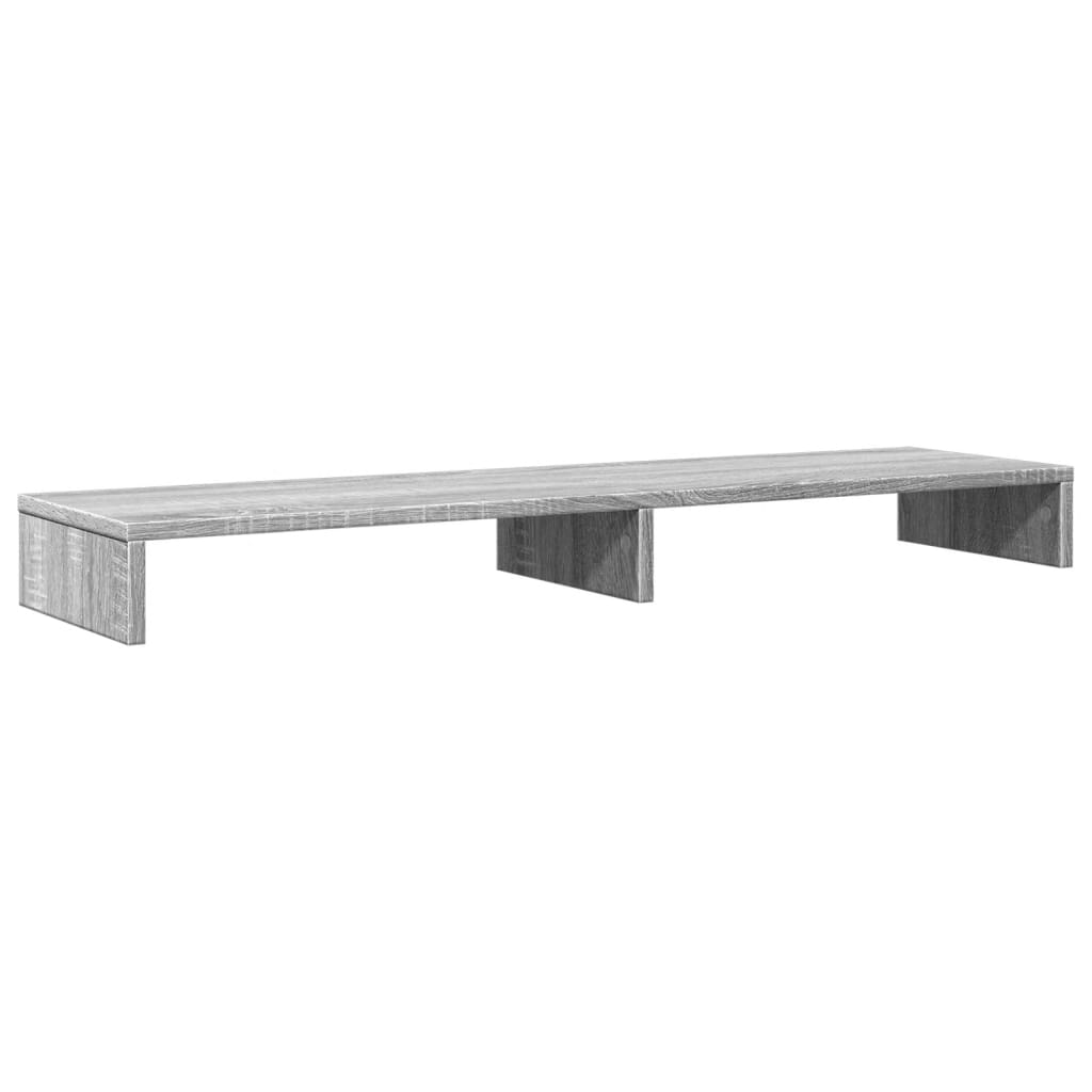 szürke sonoma színű szerelt fa monitorállvány 100 x 27 x 10 cm