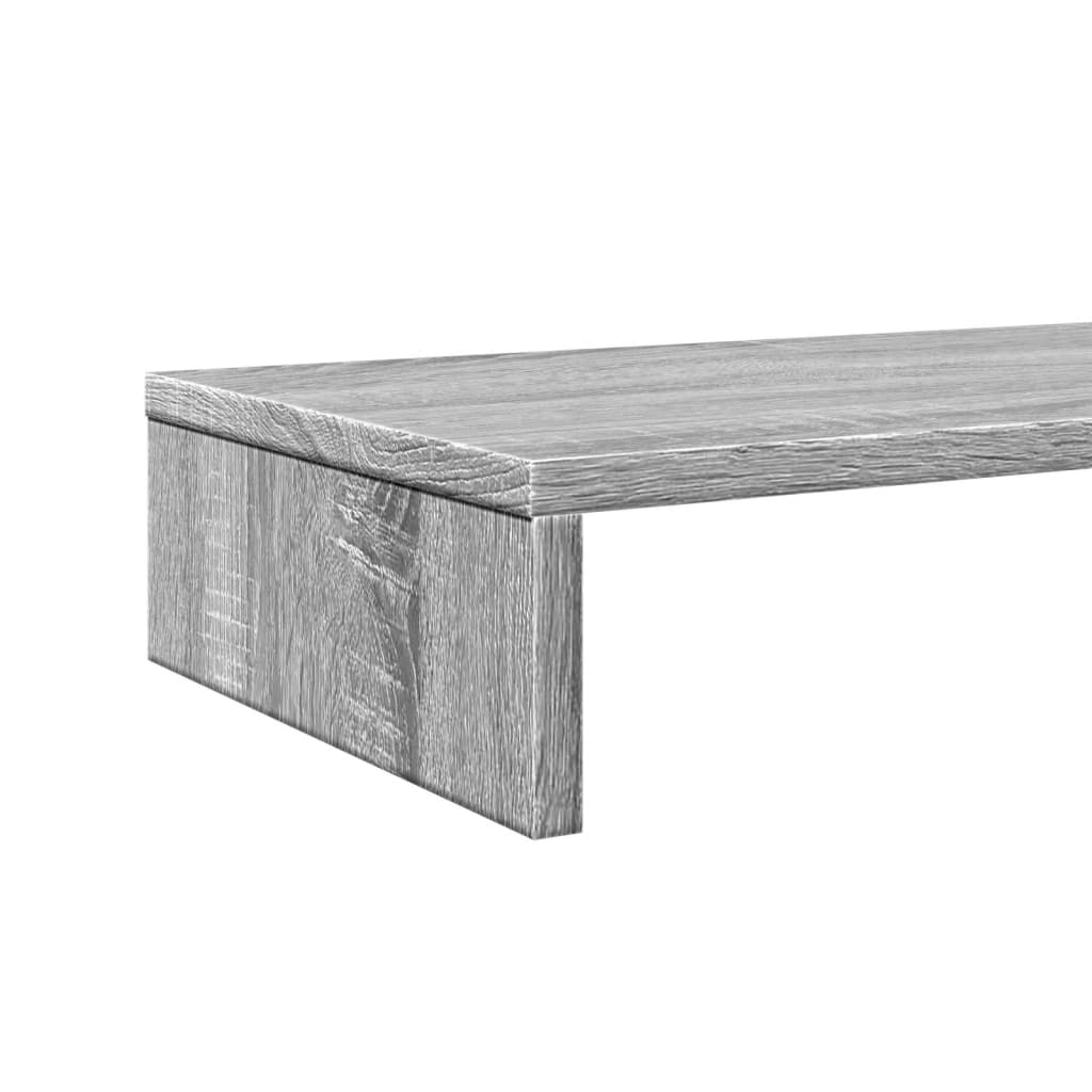 szürke sonoma színű szerelt fa monitorállvány 100 x 27 x 10 cm