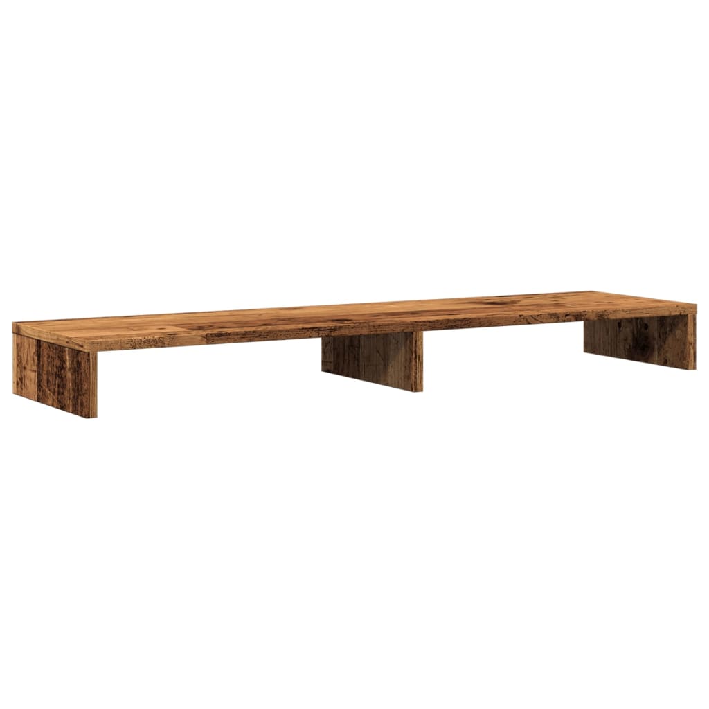 antik fa színű szerelt fa monitorállvány 100 x 27 x 10 cm
