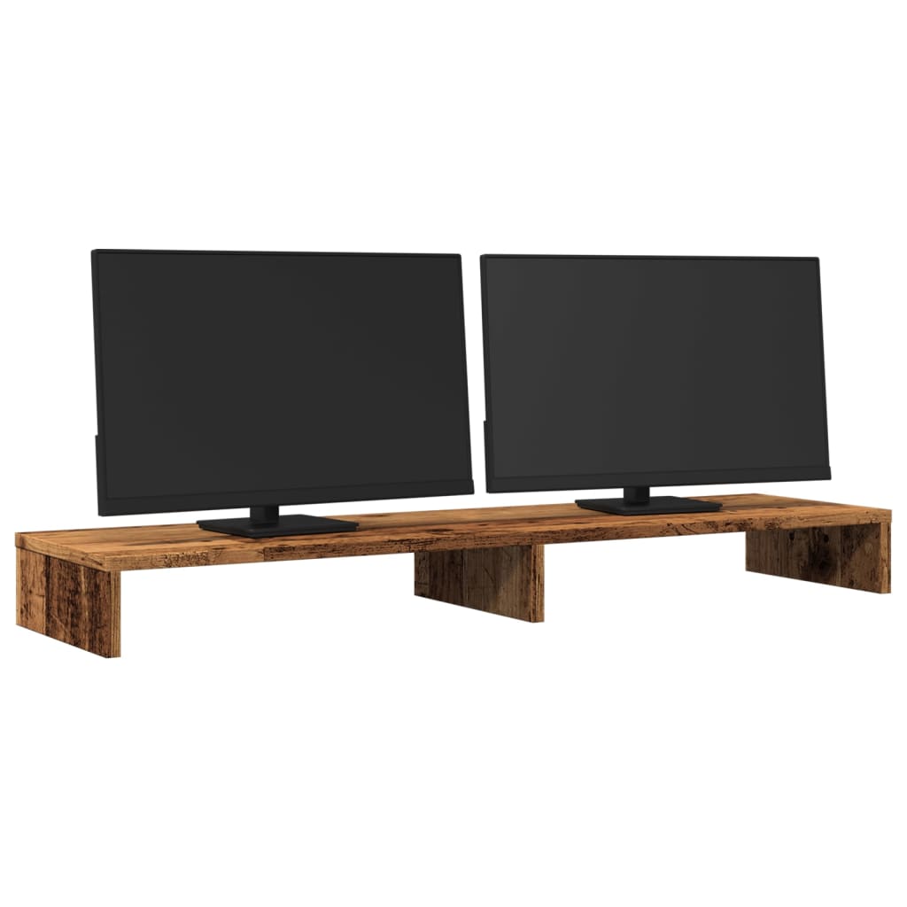 antik fa színű szerelt fa monitorállvány 100 x 27 x 10 cm
